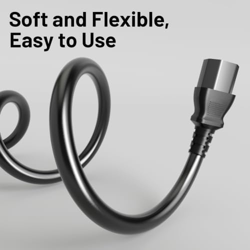 Vockjour Universal 3ft(0.93m) Power Cord, 3-Prong Pure Copper ETL, Black — view 4