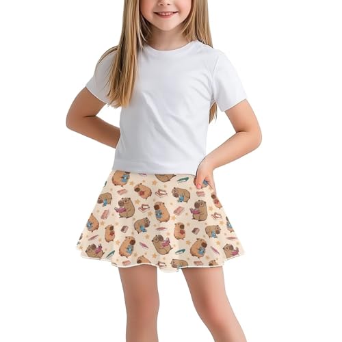 Skorts for Girls Tennis Athletic Skirts Kids Flowy Skort with Pocket 2 in 1 Skirt with Built-in Shorts 5-14 Y