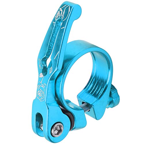 Ailgely Bicycle Seat Clamp Quick Release Aluminum Alloy, Stable and Lightweight, Easy to Install, Suitable for Mountain and Road Bikes, with 4 Color Options, for Smooth Cycling (Blue)