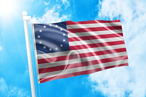 Dmse Betsy Ross Flag 3X5 Ft Foot American Usa America Red White And Blue Historical 100% Polyester 100D Flag (3' X 5' Ft Foot) #TOP1
