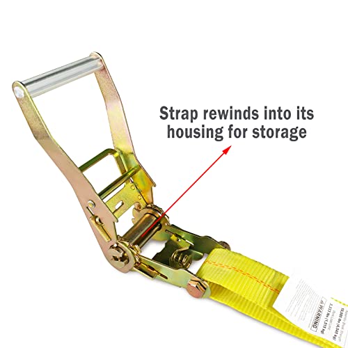 Anlu Load Ratchet Tie Down Strap,2" X 27'Cargo Strap Hooks-B S:10,000Lbs-Suitable For Strapping And Securing Truck & Trailer Loads.4Pack #TOP4