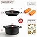 Overmont 2-in-1 Cast Iron Dutch Oven - 7QT Pre-Seasoned All-in-One Casserole Braising Pan with Skillet Lid Cookbook & Silicone Handle Covers - Heavy Duty Oven-Safe Pot for Bread Baking Frying Camping