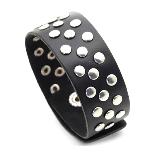 Punk Rock Rivet Studded Wristband Pu Leather Arm Cuff Bracelet