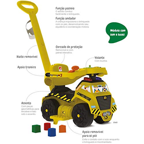1ºs Passos Construtor (som E Luz) Passeio & Andador Bandeirante Amarelo