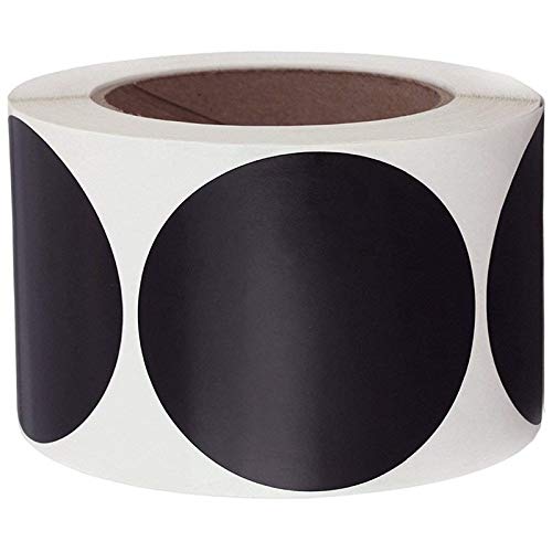 250 PC/rouleau 3" Étiquettes Dot codage couleur noir rond adhésif permanent autocollants, inscriptibles inventaire de surface autocollant