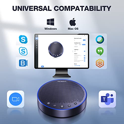 Emeet M3 Bluetooth Speakerphone, Zoom Certified 4 Ai Mics 360°Voice Pickup 18H Talk Time Conference Speaker And Microphone, Usb/Bluetooth Conference Speaker W/Daisy Chain For 20 People For Zoom Teams #TOP7