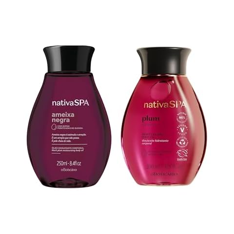 Nativa SPA Body Hydrating Oil Bundle: Plum & Black Plum. Moisturizing Body Oils, 6.8 Ounce (each) Cover