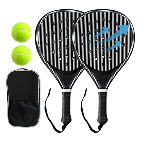 Juego de raquetas de pickleball, fibra de carbono de 46,5 cm, remos ligeras, mango ergonómico antideslizante con pelotas, bolsa de transporte, equipo deportivo para jardín, parque, escuela