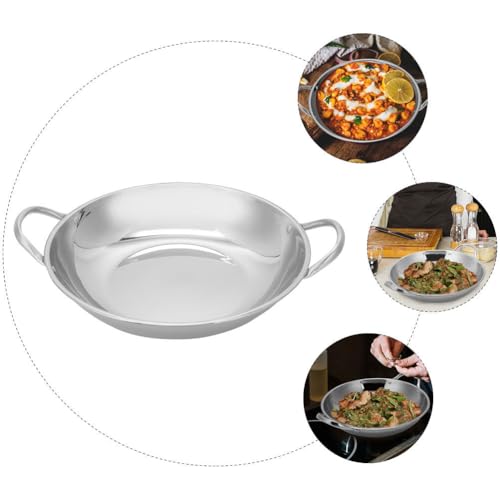 Garneck 2st Topf Aus Edelstahl Braten Camping Bratpfanne Aus Edelstahl Mit Deckel Küche Pfanne Steak Einkaufswagen Grillplatte Im Freien Eierpfanne Auflaufform Wok Metall Rostfreier Stahl