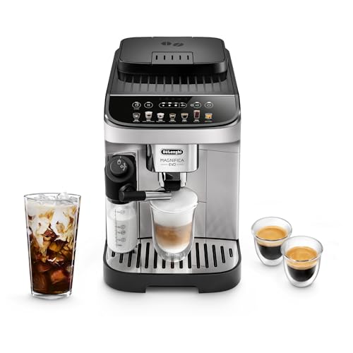 De'Longhi Magnifica Evo Automatic Espresso & Coffee Machine with Auto Milk Frother, Built-in Grinder & Auto-Clean Function - For Latte, Cappuccino, Americano, Iced Coffee, ECAM29084SB , Silver