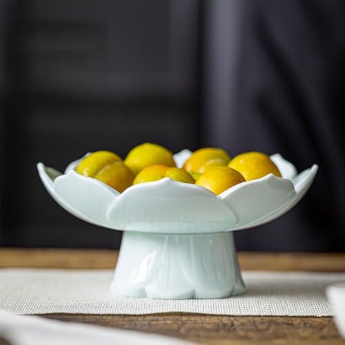 Frutero de celadón en forma de loto para lucir frutas frescas en tu mesa de centro 4