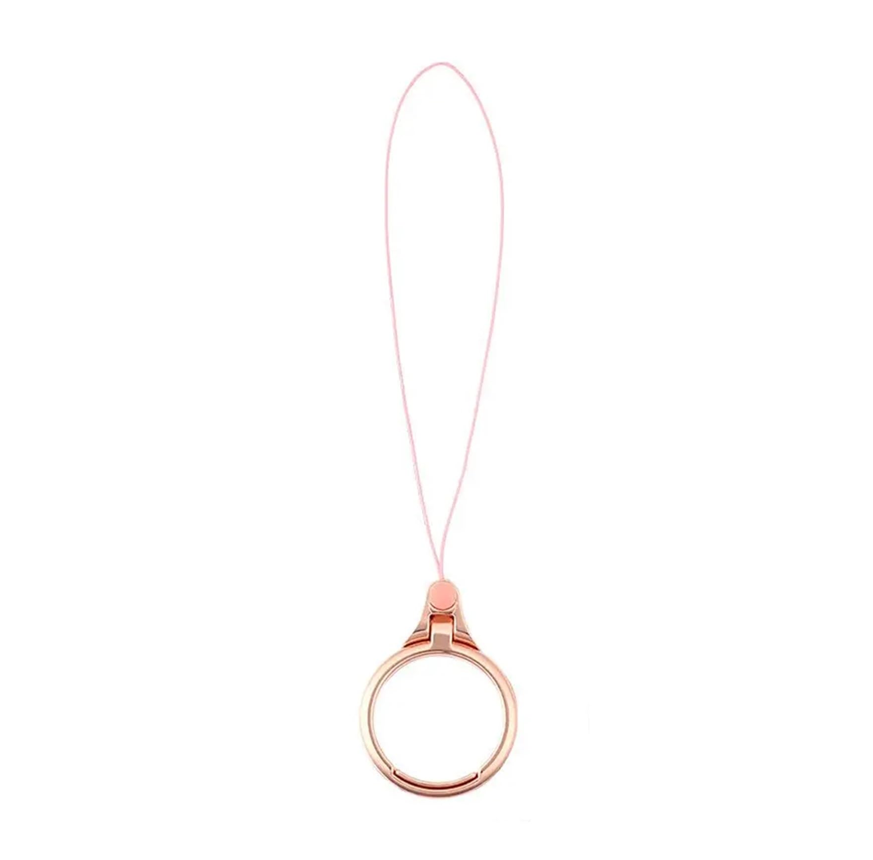 AUGEN Cell Phone Lucky Charm Keychain Metal Finger Ring Lanyard for Mobile, Grip, Hanging Thread Strap Anti-Slip Ideal for Cameras Keys Electronics (Rose Gold)-image-12