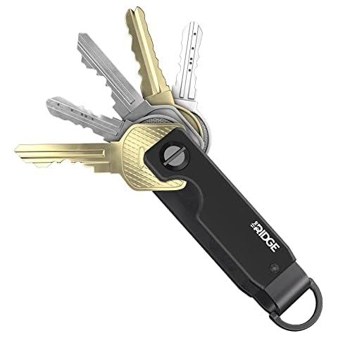 The Ridge Key Organizer - Compact Metallic Key Holder | Minimalist Innovative Keyholder | Smart Keychain Secures 2-6 Keys (Aluminum Black) Cover