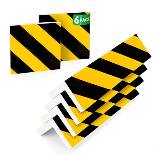 NURADA Paracolpi Garage. Protezione Portiere Auto. Pack 5. Paracolpi Portiere Auto. Paraspigoli Angolari. Angolari per Muro. Paraspigoli Gommapiuma. (4 unità 40x20x2cm + 2 unità 20x20x2cm) (Giallo)