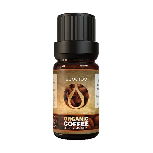 Ecodrop Pure Coffee Essential Oil - 10ml bottle | 100% Natural Therapeutic Grade Indian Coffea Arabica Oil | Organic Aromatherapy Diffuser, Massage & Soap-Making Oil | Energy, Focus & Skin Exfoliation
