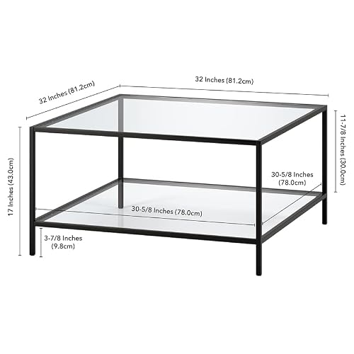 Henn&Hart Square 32" Wide Square Coffee Table In Blackened Bronze, Modern Square Coffee Tables For Living Room, Studio Apartment Essentials #TOP2