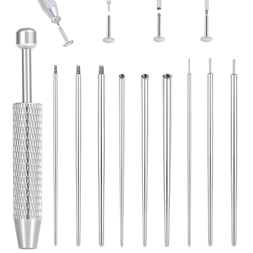 Uni-J Piercing Taper Ball Grabber Tool for Changing Jewelry - 14G 16G 18G 20G Threadless/Internal thread/External Thread Stretching Kit for Ear/Nose/Navel/Nipple/Lip/Eyebrow/Tongue (9Pcs)