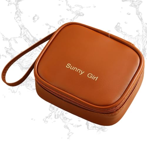 Bolsa periodística para niñas, bolsa menstrual portátil de piel sintética con cremallera, bolsillos para tampones, bolsillos menstruales, soporte para plantillas de lactancia para adolescentes/mujeres