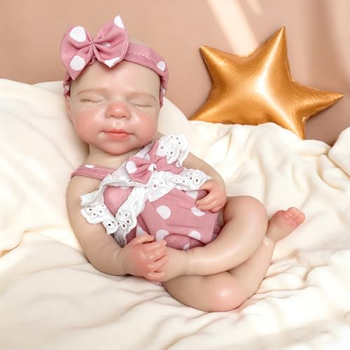 Muñeca bebé silicona 33 cm realista poseable miniatura 5