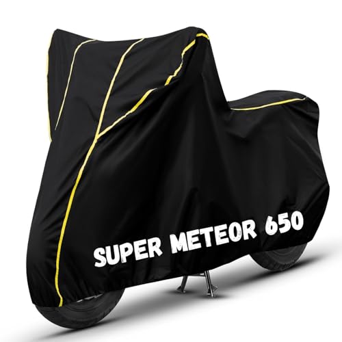 Image of Bike Cover for Super Meteor 650 100% Waterproof, Dustproof & Scratch Resistant| Fully Bottom Elastic UV Resistant Heavy Duty Body Cover | All Weather Outdoor Use