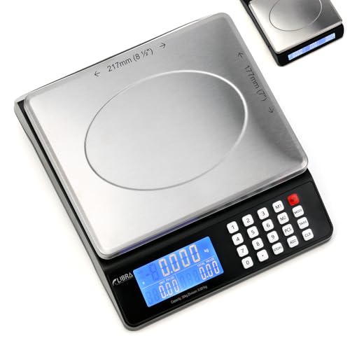 66 lb (30 kg) Digital Postal Scale, Dual Display, Price Computing, PCS Counting, Stainless Steel Pan, Capacity: Max 30 kg (66 lb), Min 0.005 kg (0.02 lb), Division 0.001 kg / 0.01 lb