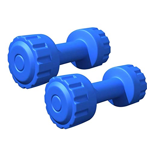 Image of BodyFit 1 kg Set of PVC Light Heavy Fixed Dumbbells Weights Fitness Home Gym Exercise Barbell (Blue Pack of 2)