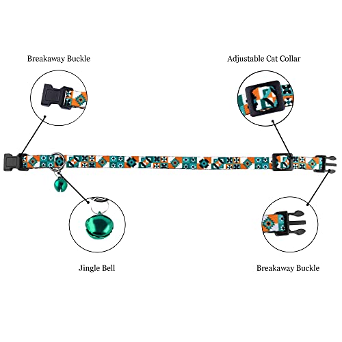 Breakaway Cat Collar With Bell - 2 Pack Safety Tribal Pattern Geometric Aztec Print Collars For Cats Kitten (Scandinavian + Aztec) #TOP5