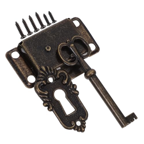 Uonlytech Serrure De Meuble Vintage Avec Clé Ancienne En Alliage Serrure De Placard Décorative Pour Tiroirs Et Armoires Classiques Pour Mobilier Installation Simple Usage Intérieur Sécurisé