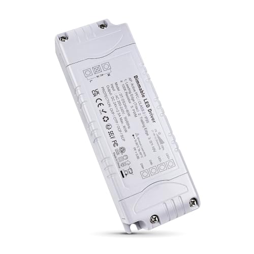 REYLAX LED Driver 24V Dimmable Triac, 60W 2.5A Transformer 240 to 24V, Constant Voltage Thin Power Supply, High Power Factor, Low Voltage Transformer for LED Applications