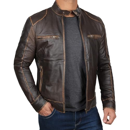 JEShifangjiusu Chaqueta Hombre Moto Piel Sintética miniatura 2