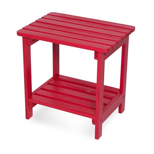 Shine Company Providence Rectangular Solid Wood Side Table, Outdoor Adirondack