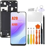 LCD Display for Samsung Galaxy A20 A205 2019 Screen Replacement with Frame Digitizer Assembly for Samsung SM-A205F A205FN A205GN A205YN A205G A205W A205U A205S A205DL with Repair kit