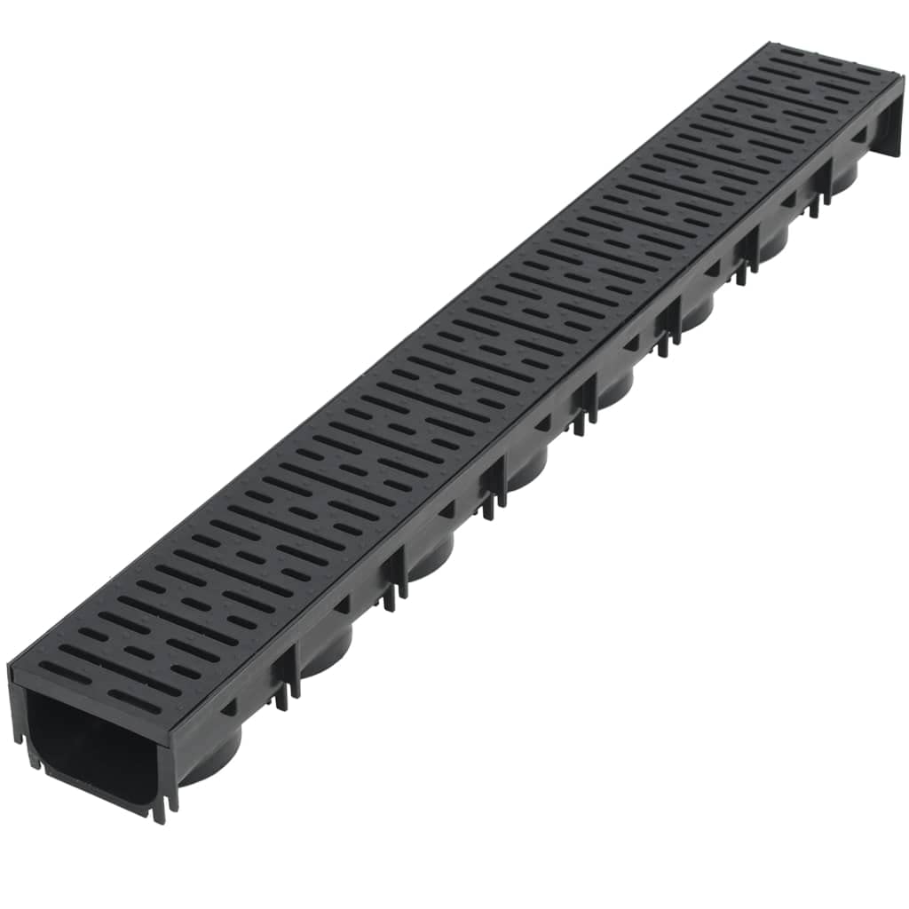 vidaXL 12x Canaux de Drainage Plastique 12 m Caniveaux de Drainage Allées