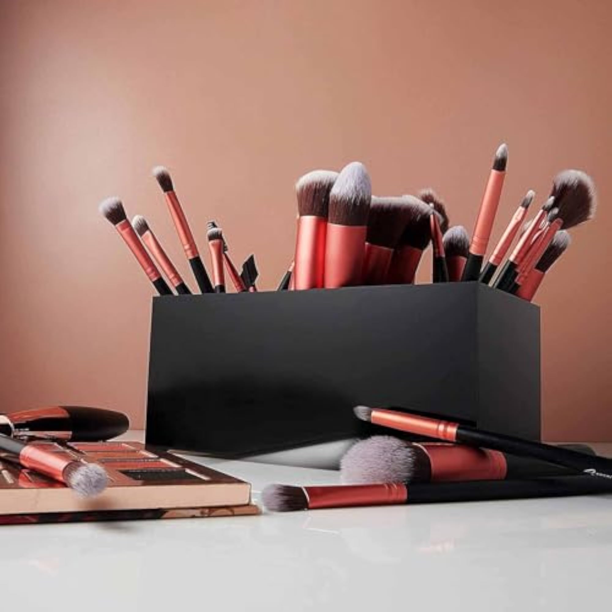 Makeup Brush Holder Organizer 6 Slot Black Acrylic