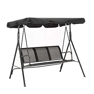 MCombo 3-zits schommelbank, tuinschommel, tuinligstoel, schommelbank 8007 (zwart)