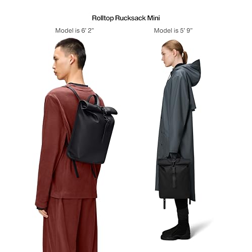 Image of RAINS Rolltop Rucksack Mini - Waterproof Backpack, Chest Strap, 3.4 Gal