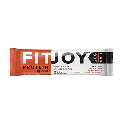 FitJoy - Pack de 12 barritas nutritivas de proteína - Rollo de canela glaseado