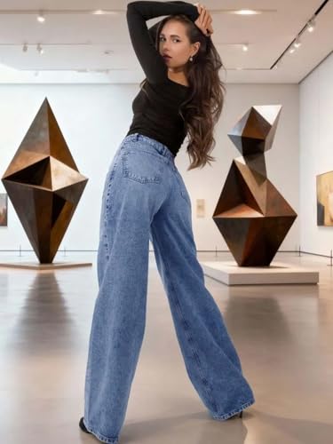 Image of KOTTY Women's Straight Fit High Rise Denim Jeans Trendy Comfortable Stylish Fashion