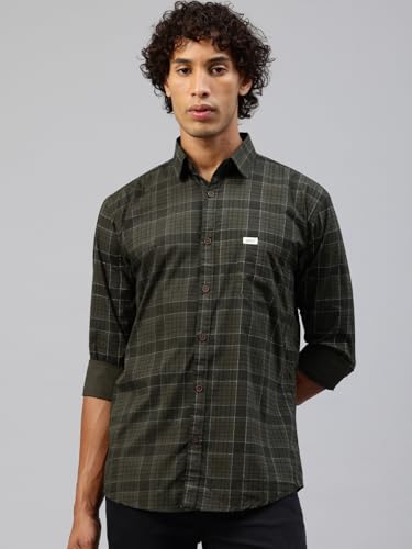 Image of Majestic Man Men Comfort Slim Fit Pure Cotton Tartan Checked Casual Shirt