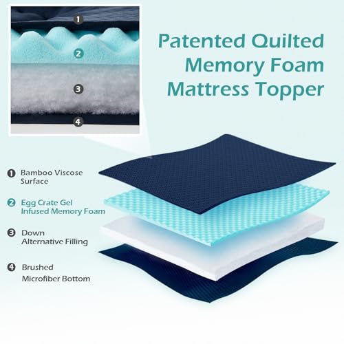 Image of Hansleep Full Size Mattress Topper Memory Foam, Full Foam Mattress Pad
