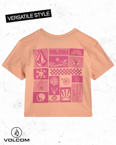 Image of Volcom Girls Shirts - Casual Crewneck Short Sleeve Graphic Tee Trendy Tops - Breathable Girls Summer Clothes