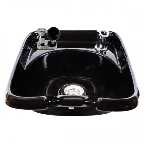 Kaemark Wall Mount Porcelain Salon Barber Shampoo Bowl European Stlye Wall Hanging Bowl in BLACK