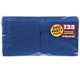 Amscan Bright Royal Blue Beverage Napkins Big Party Pack, 125 Ct.