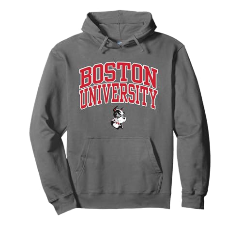 Boston Terriers Arch Over Team Icon - Neutral Boston U Pullover Hoodie