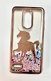 Liquid Glitter Shockproof Case for LG K10/K30, with Free Tempered Glass Screen Protector (Unicorn)