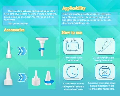 sugelary mold stain cleaner gel 5 fl oz multi home stain cleaning gel for washing machine seals fridge gaskets tile grout sink and bathroom use