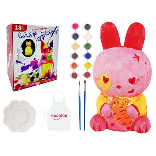 Generico Pinta Tu Lámpara - Kit de luces artesanales Conejito de Pascua | Actividad Manual Creativa Con Dibujos Para Niños y Niñas Cumpleaños Navidad Halloween Proyectos Escolares