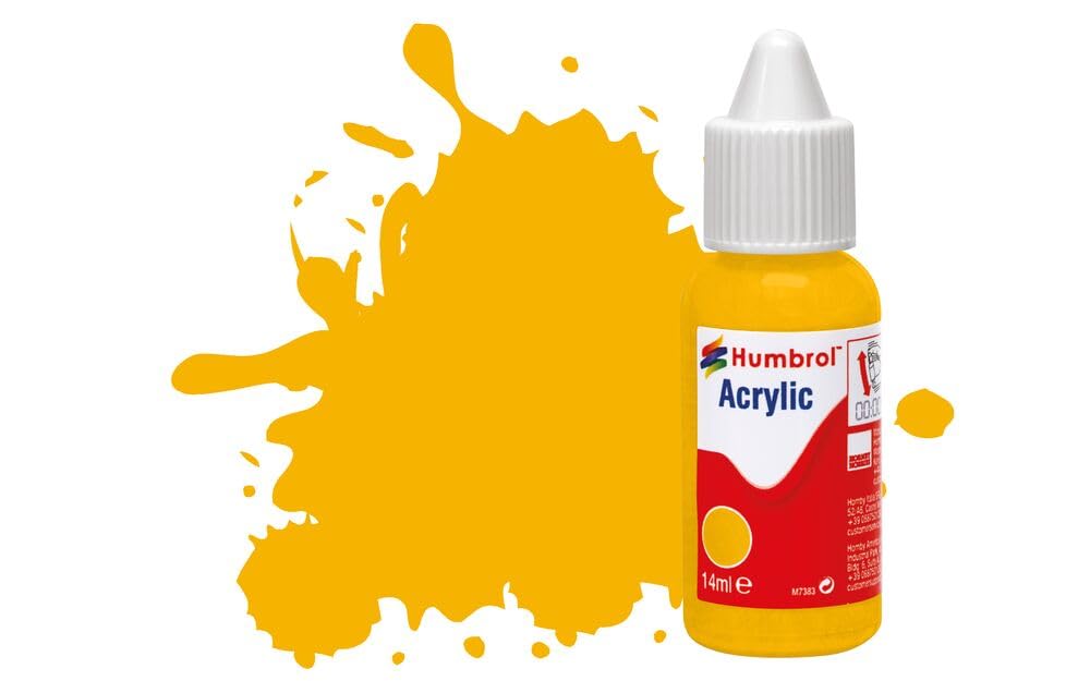 Humbrol Db0154 No 154 Insignia Yellow Matt Acrylic Paint 14Ml Dropper Bottle