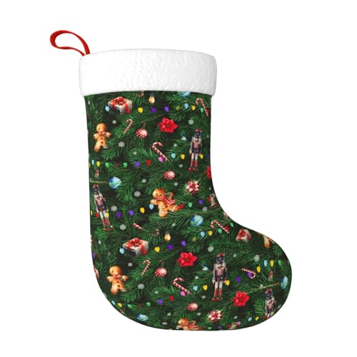 thmnj Christmas Lights Christmas Stocking 17.7" Large Xmas Stockings for Holiday Christmas Party Fireplace Family Hanging Stocking Decorations
