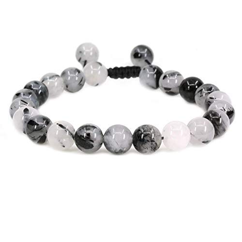 Bracelet chakra en pierre naturelle rutilé noir pour vos séances de yoga